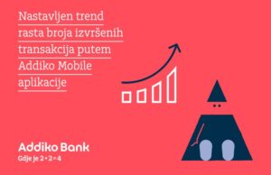 Nastavljen trend rasta broja izvršenih transakcija putem Addiko Mobile aplikacije