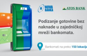 Podizanje novca bez naknade u zajedničkoj mreži bankomata Nove banke i Atos bank